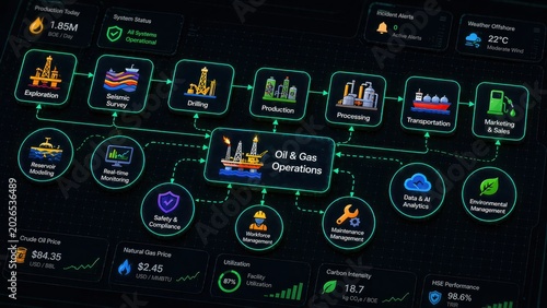 Interactive Digital Flowchart for Oil and Gas Operations Management and Analysis