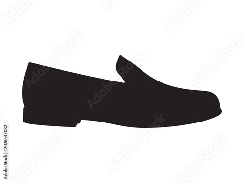 Tableau sur toile Loafer icon symbol vector, Black  silhouette design of a simple casual loafer sl
