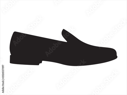 Photos Loafer icon symbol vector, Black  silhouette design of a simple casual loafer sl