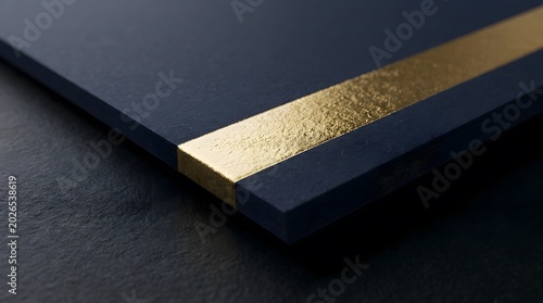 Minimalist dark navy blue paper texture with a single horizontal gold foil accent line.