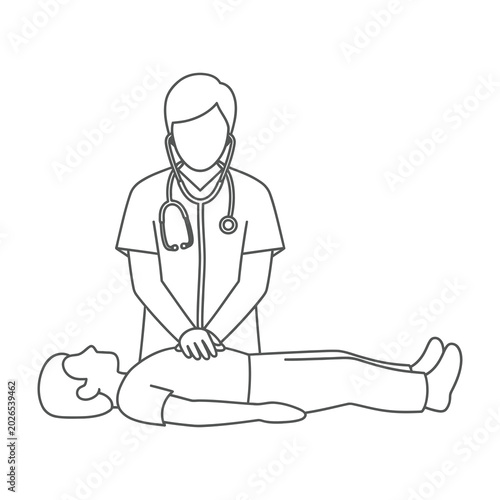Doctor performing CPR on a patient