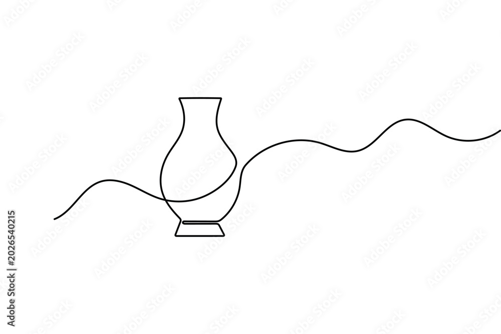 Obraz premium Minimal flower vase line art for home decor branding and vector design