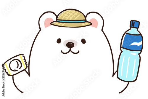 熱中症対策のシロクマイラスト（文字なし）