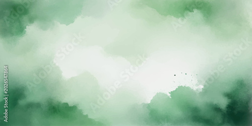 Bild auf Leinwand Dramatic summer storm clouds in the dark blue sky gather over a misty green fore