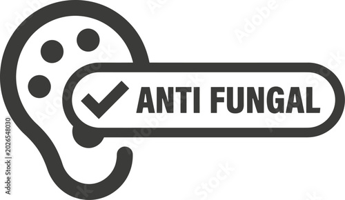 Quadro su tela Anti fungal medication icon with checkmark for health and wellness website use