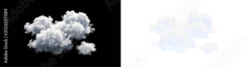 Foto White cloud group png isolated on alpha channel background, collection of realis