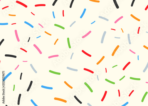 Bild auf Leinwand Colorful Seamless Pattern with Donut Candy Glaze and Rainbow Sprinkle Texture Featuring Tiny Vermicelli for Sweet Dessert Background and Bright Fun Bakery Inspired Illustration