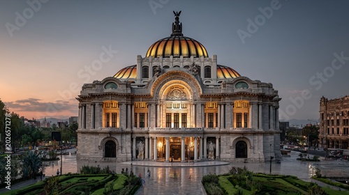 Palacio de Bellas Artes, Palace of Fine Arts historic landmark architecture in Mexico City