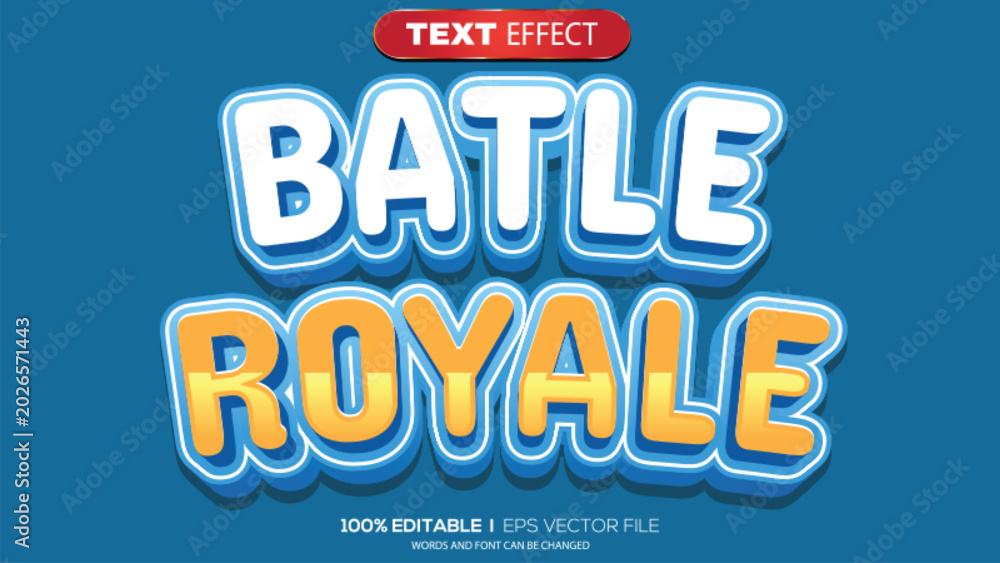 Obraz premium 3d text effect battle royale theme