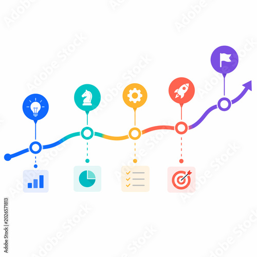 Business Growth Roadmap and Success Timeline Illustration