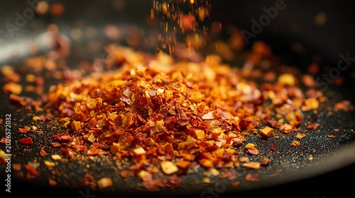 Scattered Dried Chili Flakes and Seeds / 散らばった乾燥唐辛子と種