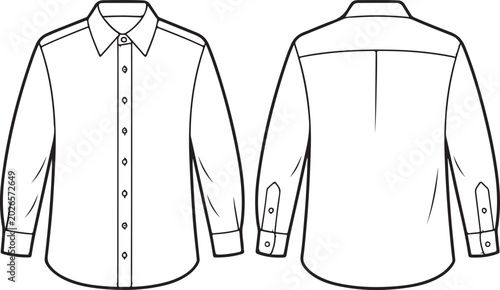 Obraz na plátně Classic long sleeve dress shirt with button cuffs