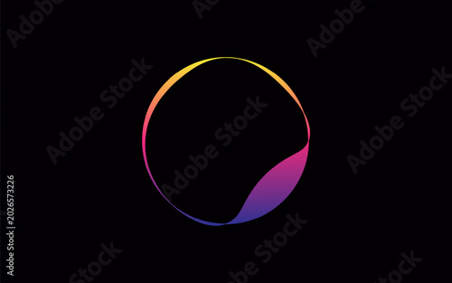 Multicolored gradient circle shape on black background
