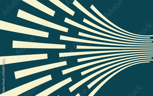 Abstract white lines radiating on blue background