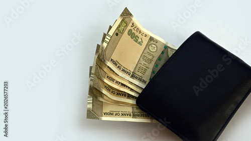 Personal Finance Concept Wallet With Indian Rupees
