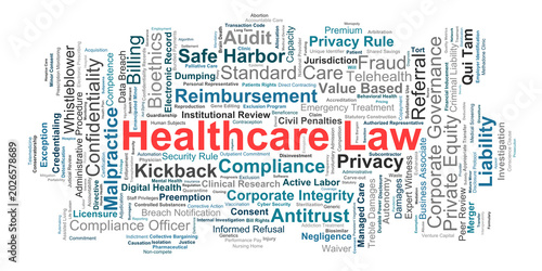 Bild auf Leinwand Healthcare Law Word Cloud