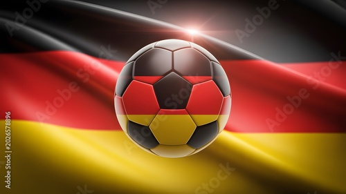 German football soccer ball with national flag background bundesliga world cup and sports imagery