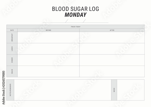 Blood Sugar Log Saturday To Friday