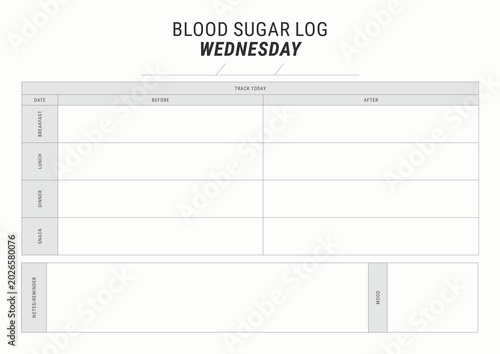 Blood Sugar Log Saturday To Friday