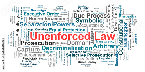 Tableau sur toile Unenforced Law Word Cloud