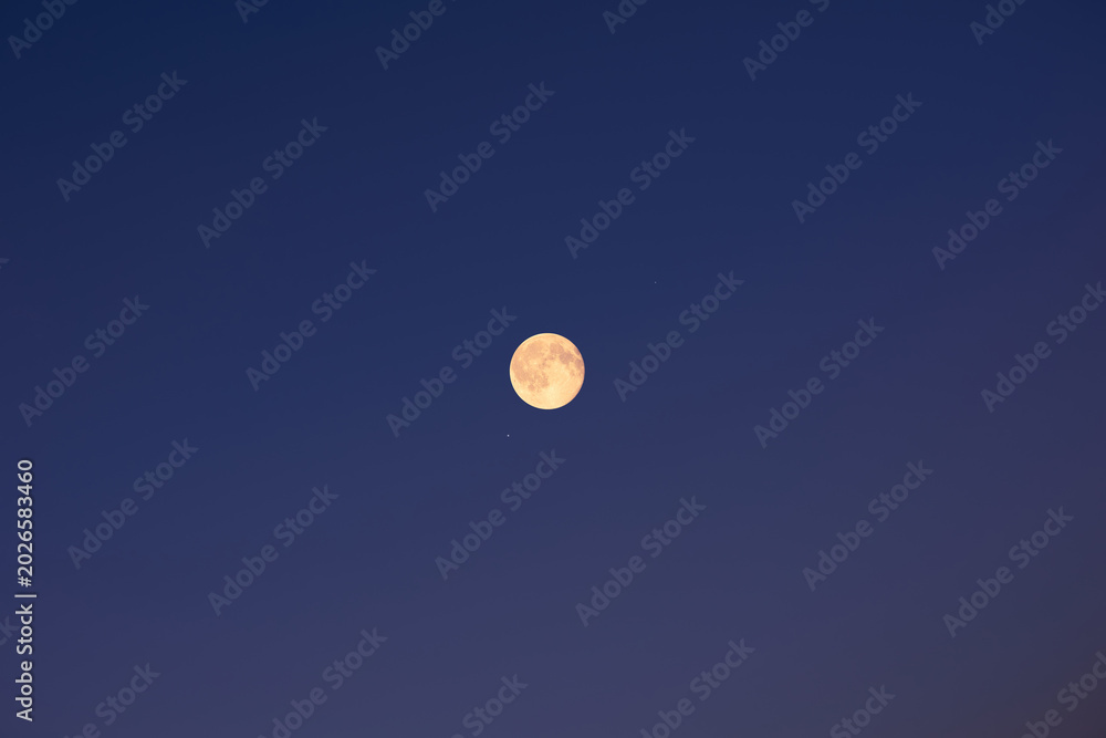Fototapeta premium Full Moon on a twilight background.