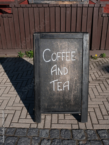 coffee tea cafe sign outdoors