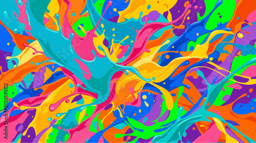 Cuadro en lienzo Vibrant and dynamic abstract background showcasing an exhilarating explosion of