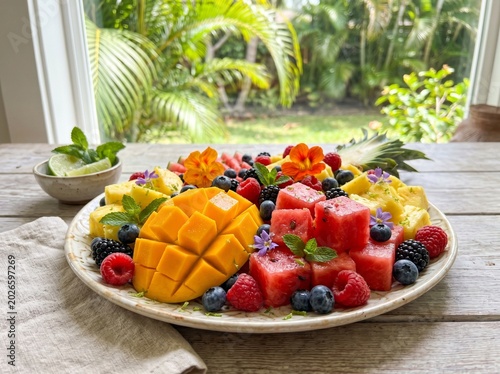 fruit salad in a bowl
