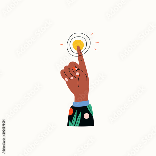 Photos Digital fingertip connecting with glowing haptic sensor interface