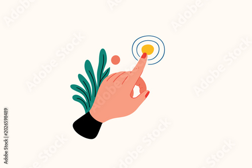 Canvastavla Digital fingertip connecting with glowing haptic sensor interface