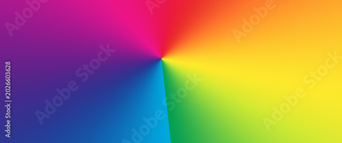 Quadro em tela Abstract rainbow conical gradient background banner, vibrant multi color spectru
