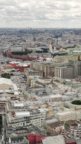 Vertical Aerial View of Historic City Center of Moscow