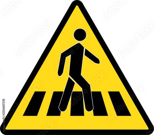 pedestrian crossing sign isolated