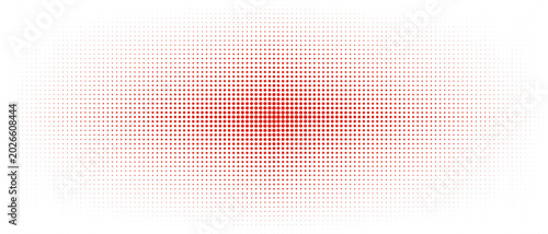 Photos Red halftone vector background with diminishing circles