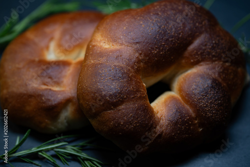 Bild auf Leinwand Homemade soft rosemary taralli
