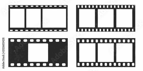 film strip frames vector set on white background