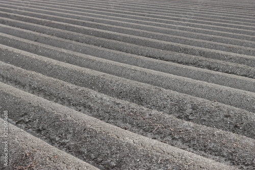 Konstfotografi Ridges and furrows in a ploughed field