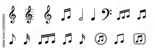 Photos Music notes and musical symbols icon set