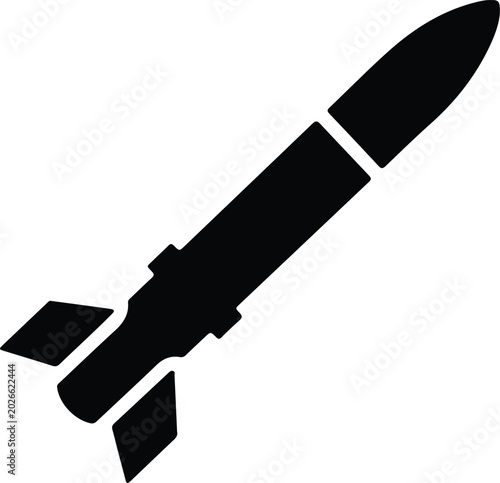 Photos Silhouette design of a powerful military missile rocket vector