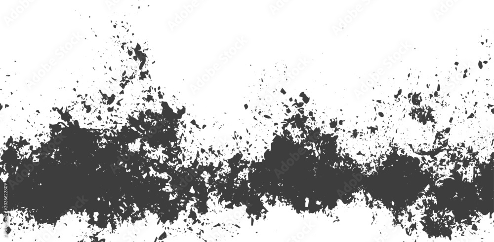 Fototapeta premium Abstract Black Ink Splatter Grunge Texture on White Background Vector