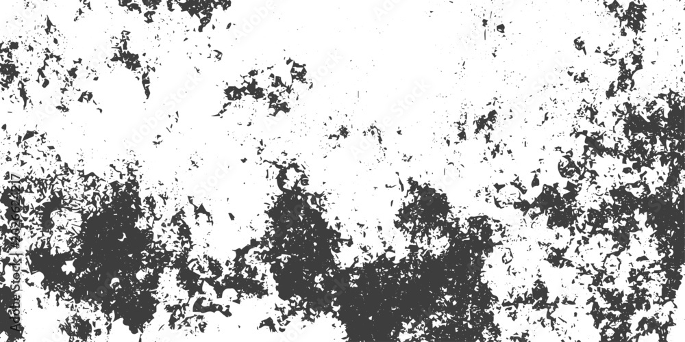 Obraz premium Black and White Distressed Grunge Texture Vector Background with Gritty Ink Splatter and Grainy Details
