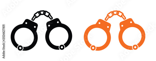 Foto Handcuffs Icon Vector Set Featuring Shackle Illustration Signs for Police Symbol