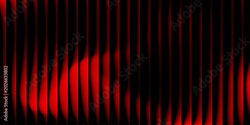 Quadro su tela Dramatic vertical red stripes with glowing light effect, creating a dynamic and
