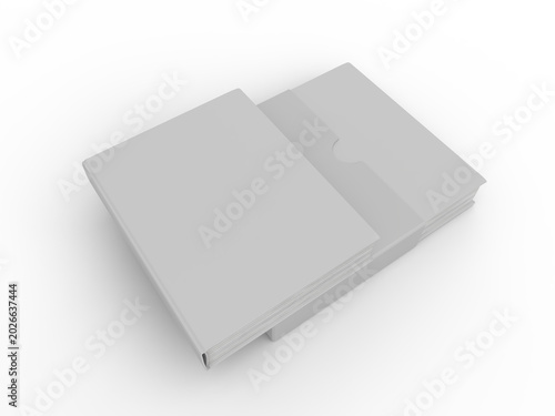 Tableau sur toile Slipcase book mockup with clean white hardcover packaging on background