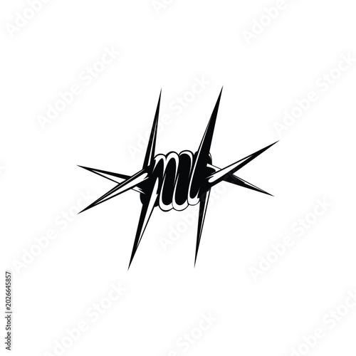 Barbed Wire Illustration Design Vector