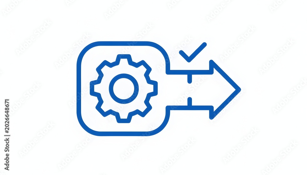 Obraz premium Gear and arrow icon representing CI/CD pipeline automation in digital workflow