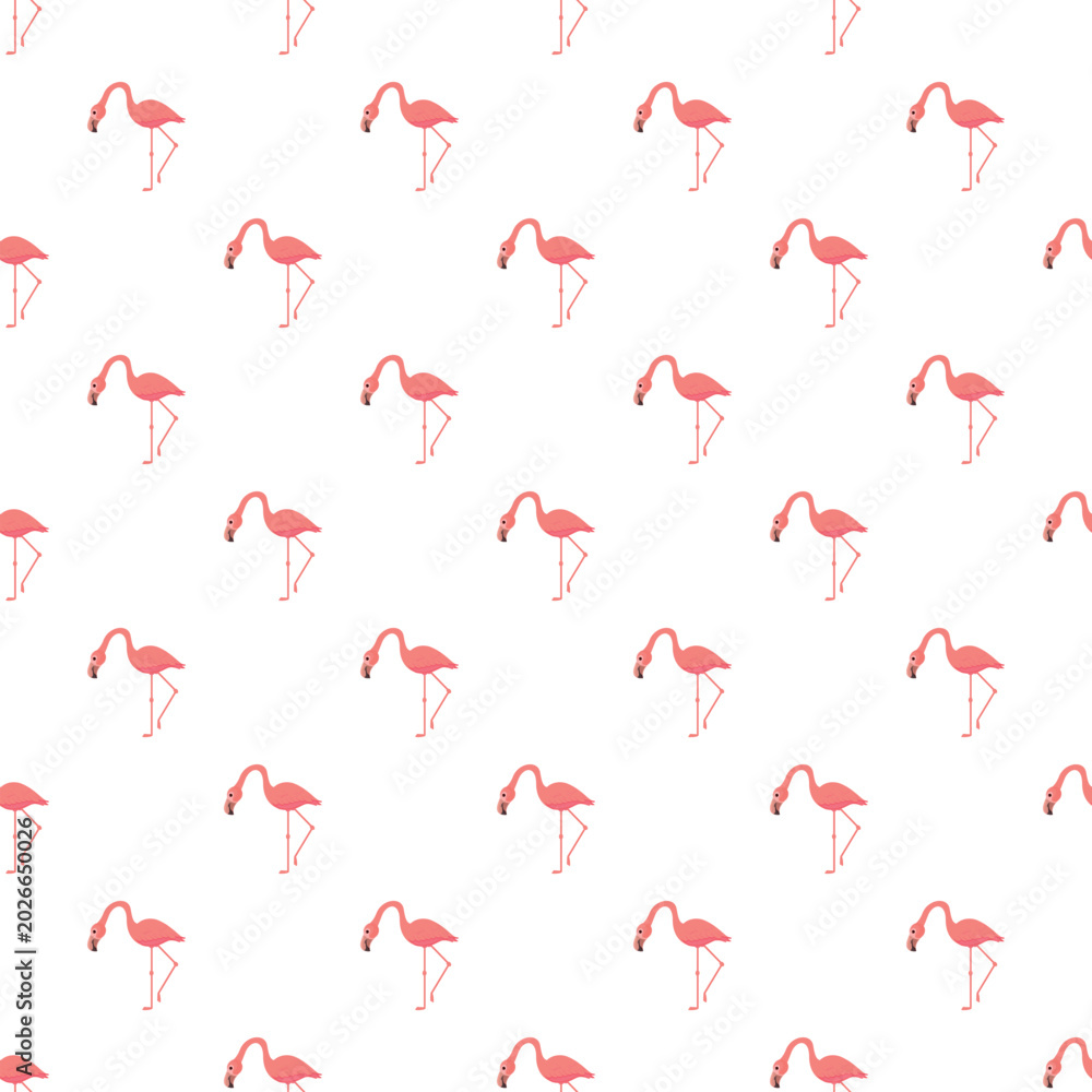 Fototapeta premium Flamingo birds repeating pattern creating a vibrant tropical background