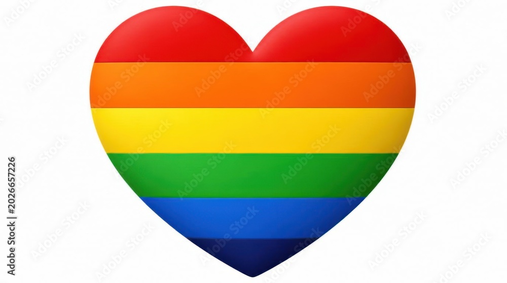 Fototapeta premium Rainbow Heart Symbol Representing LGBTQ Pride, Diversity, and Inclusion