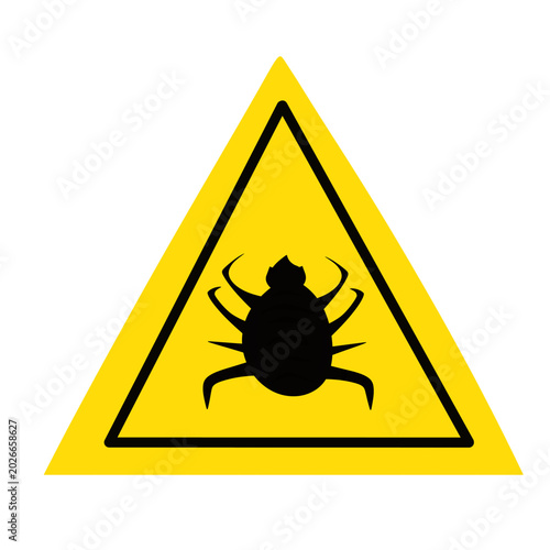 Tableau sur toile Warning Sign with ectoparasite Symbol