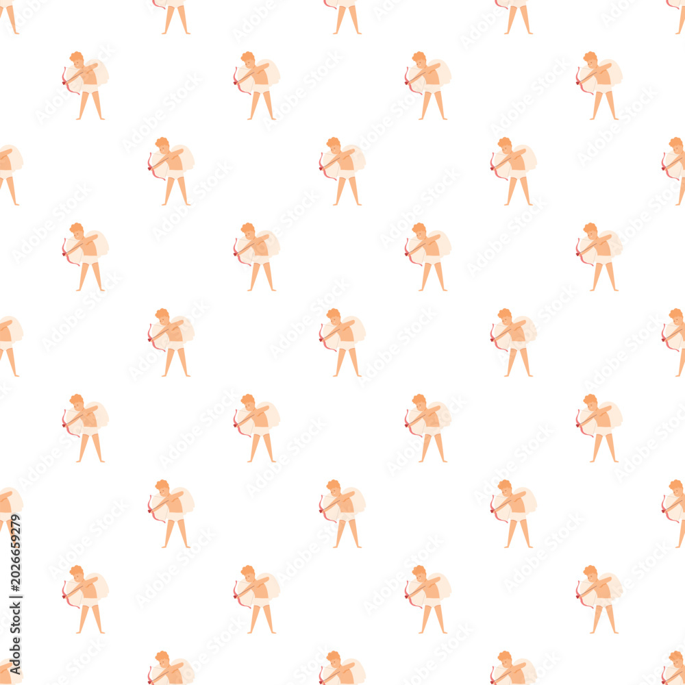 Fototapeta premium Repeating cupid pattern symbolizing love and romance